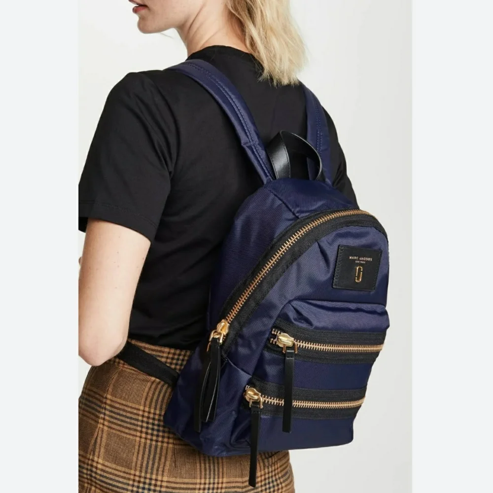 Marc Jacobs Black Backpack - Nylon Unisex Utility School Travel Luggage 13 x 9